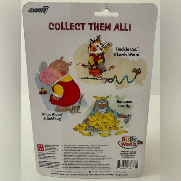 Super7 Richard Scarry's Busy World Huckle Cat & Lowly Worm ReAction Figure - Picture 4 of 9